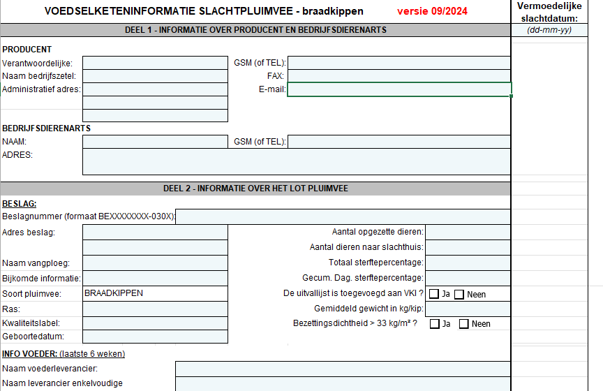 Nieuw VKI-formulier voor braadkippen verplicht vanaf 15 oktober